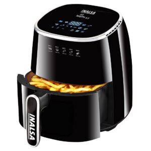 Inalsa Tasty Fry 5.5 Air Fryer – 5.5L Digital Air Fryer with Smart AirCrisp Technology, 8 Preset Menu & Touch Display (1600W, Black)