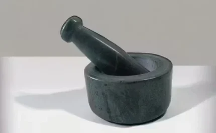 Green Marble Mortar and Pestle Set for Spice Grinding