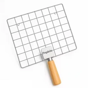 Square Roasting Net with Heat-Resistant Wooden Handle