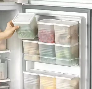 Stackable Fridge Storage Boxes & Refrigerator Organizer Set