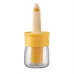 Glass Oil Dispenser Bottle with Integrated Silicone Basting Brush